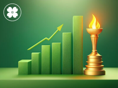 A Detailed Bar Graph Moving Upward And A Torch.